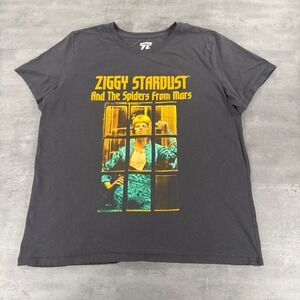 David Bowie T-Shirt Men XXL Ziggy Stardust Spiders From Mars Black Graphic EUC